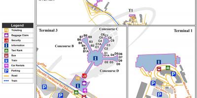 ベングリオン空港ターミナル3の地図