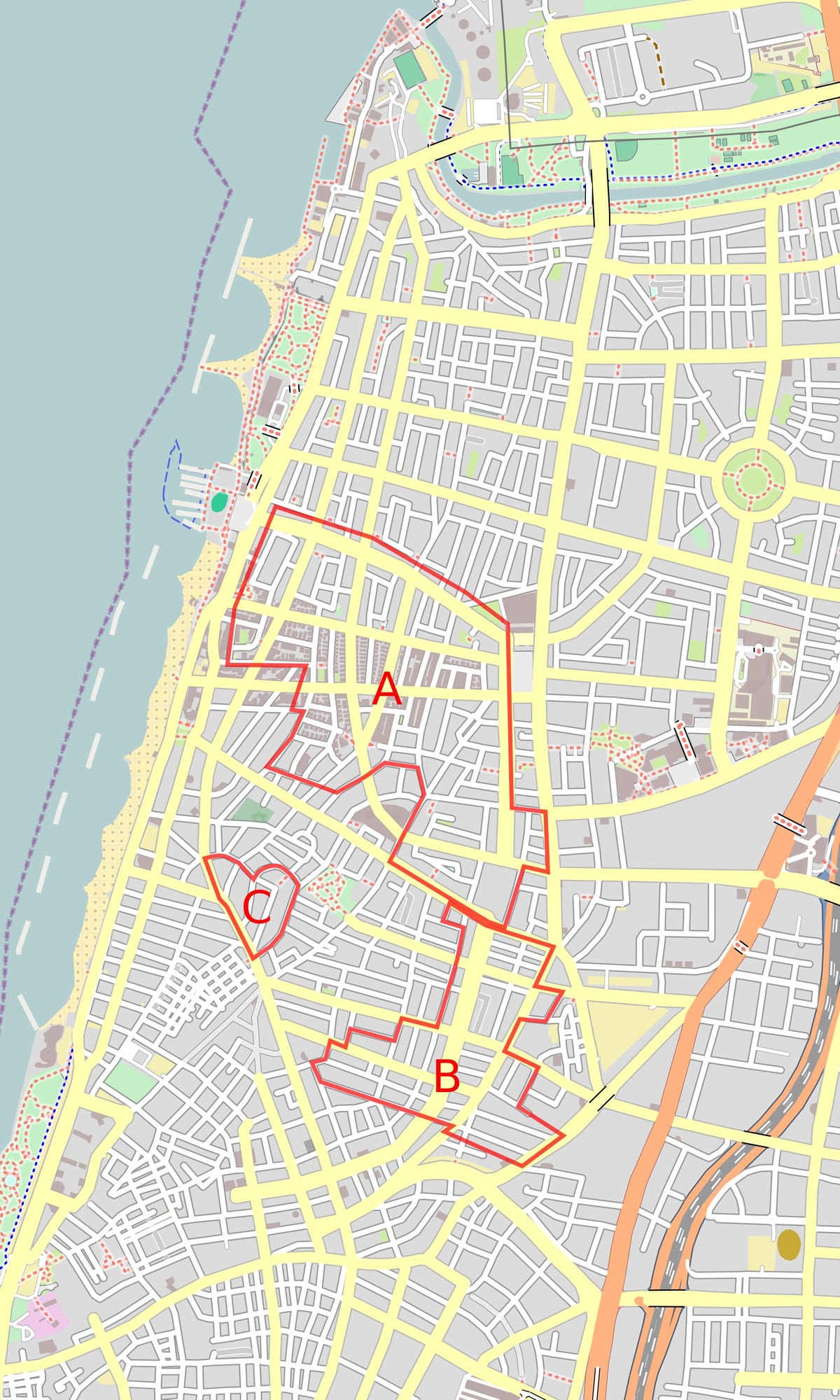 地図ホテルアビブ