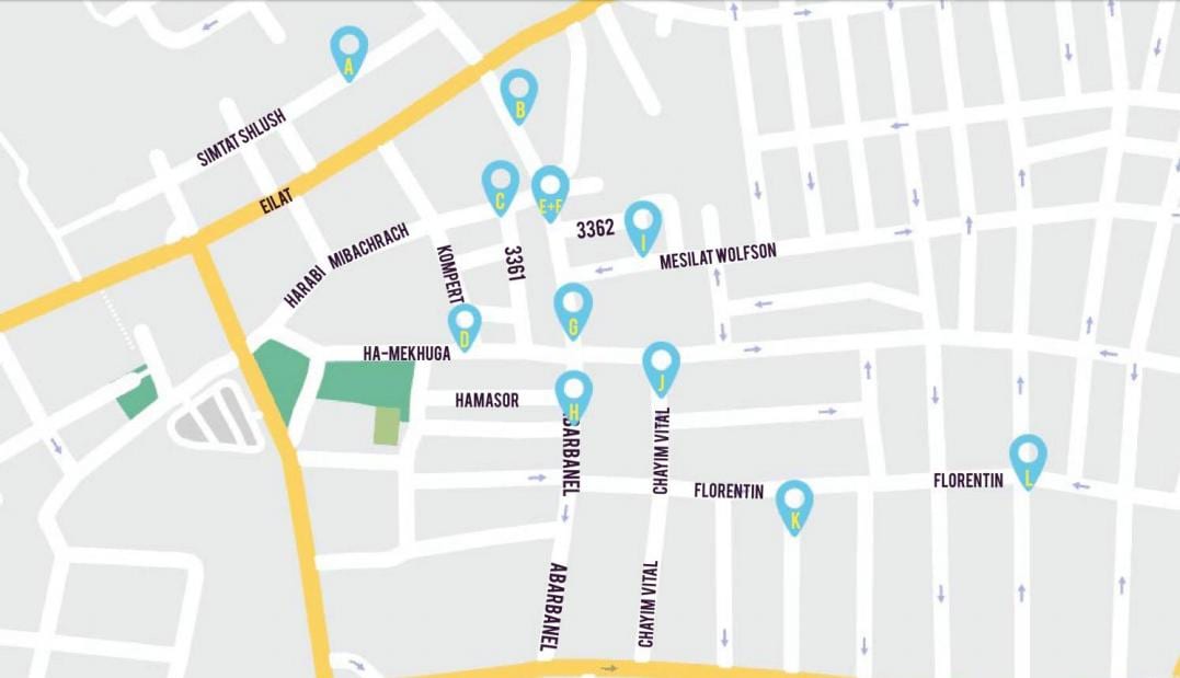 地図florentinテルアビブ