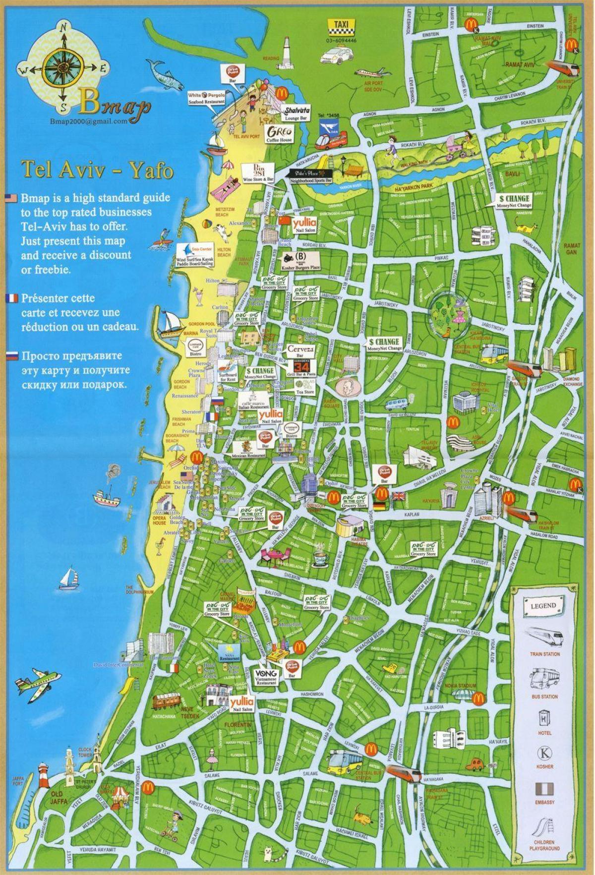 テルアビブの見所地図