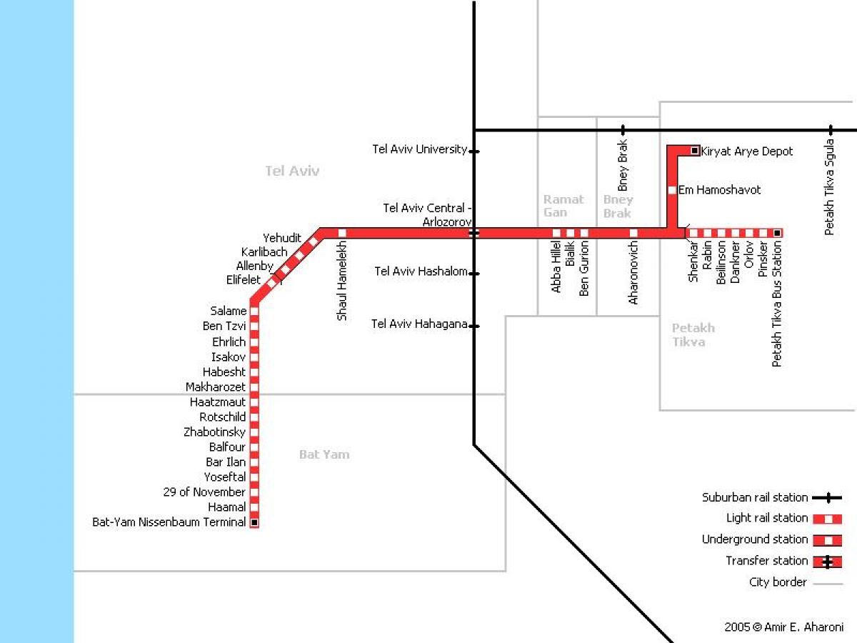 テルアビブの地下鉄図