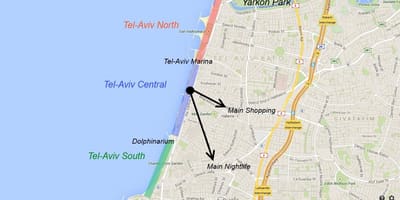 地図のテルアビブナイトライフ