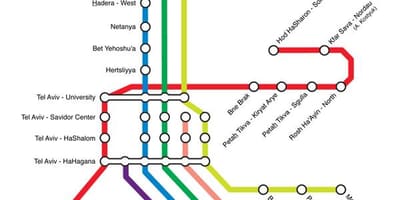 地図のテルアビブ列車